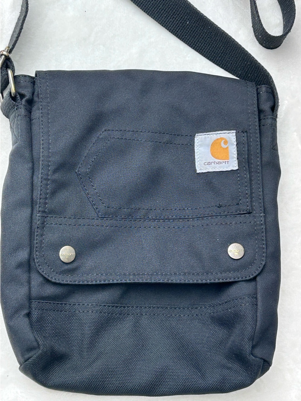 Carhartt Black Crossbody Canvas Bag Snap Closure